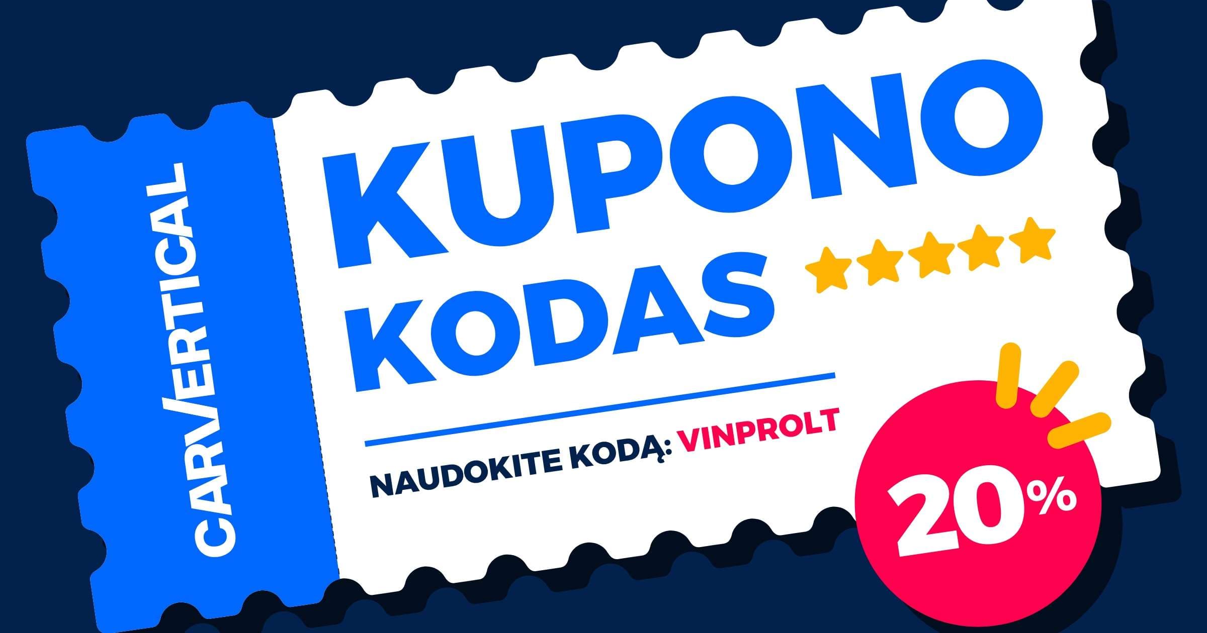 carVertical nuolaidos kodas VINPROLT: naudojimas