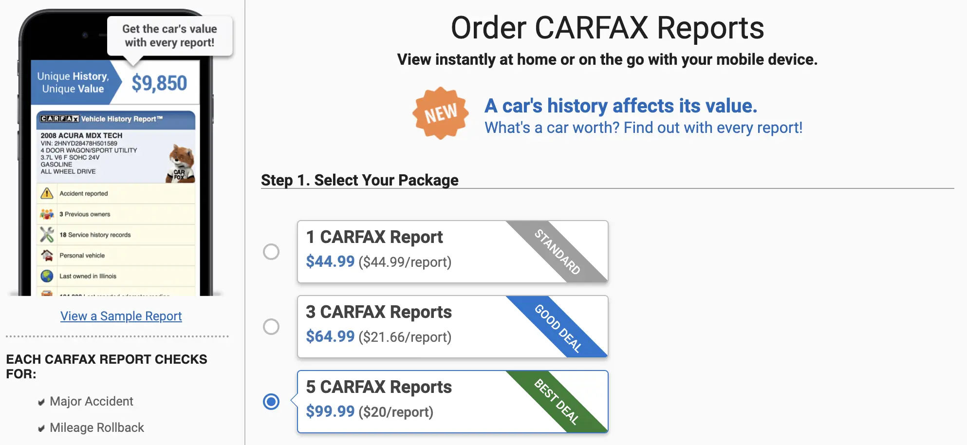 Carfax kainoraštis